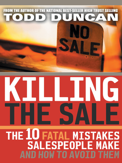 Title details for Killing the Sale by Todd Duncan - Available